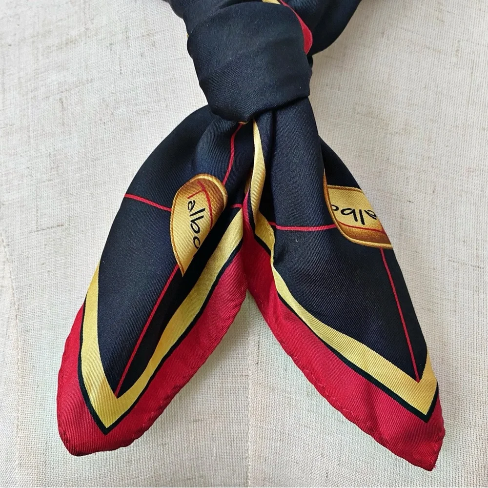 Talbots, Black Red and Gold Talbot Logo Scarf